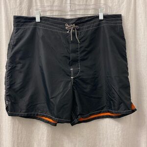 Vintage J Crew 100% Nylon‎ Made in USA Black Shorts Contrast Stitching Size XL